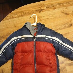 London Fog Kids Puffer Jacket in Red and Navy